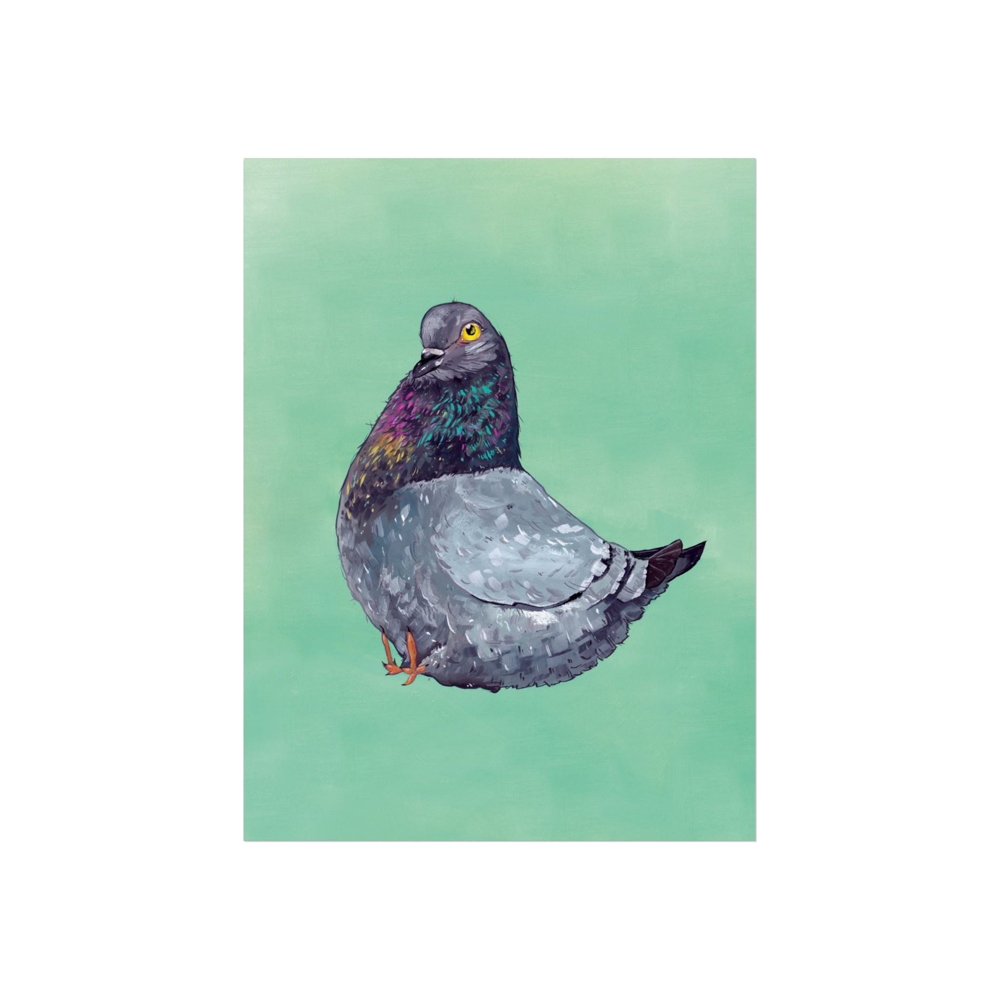 Minty Pigeon - Large Art Print