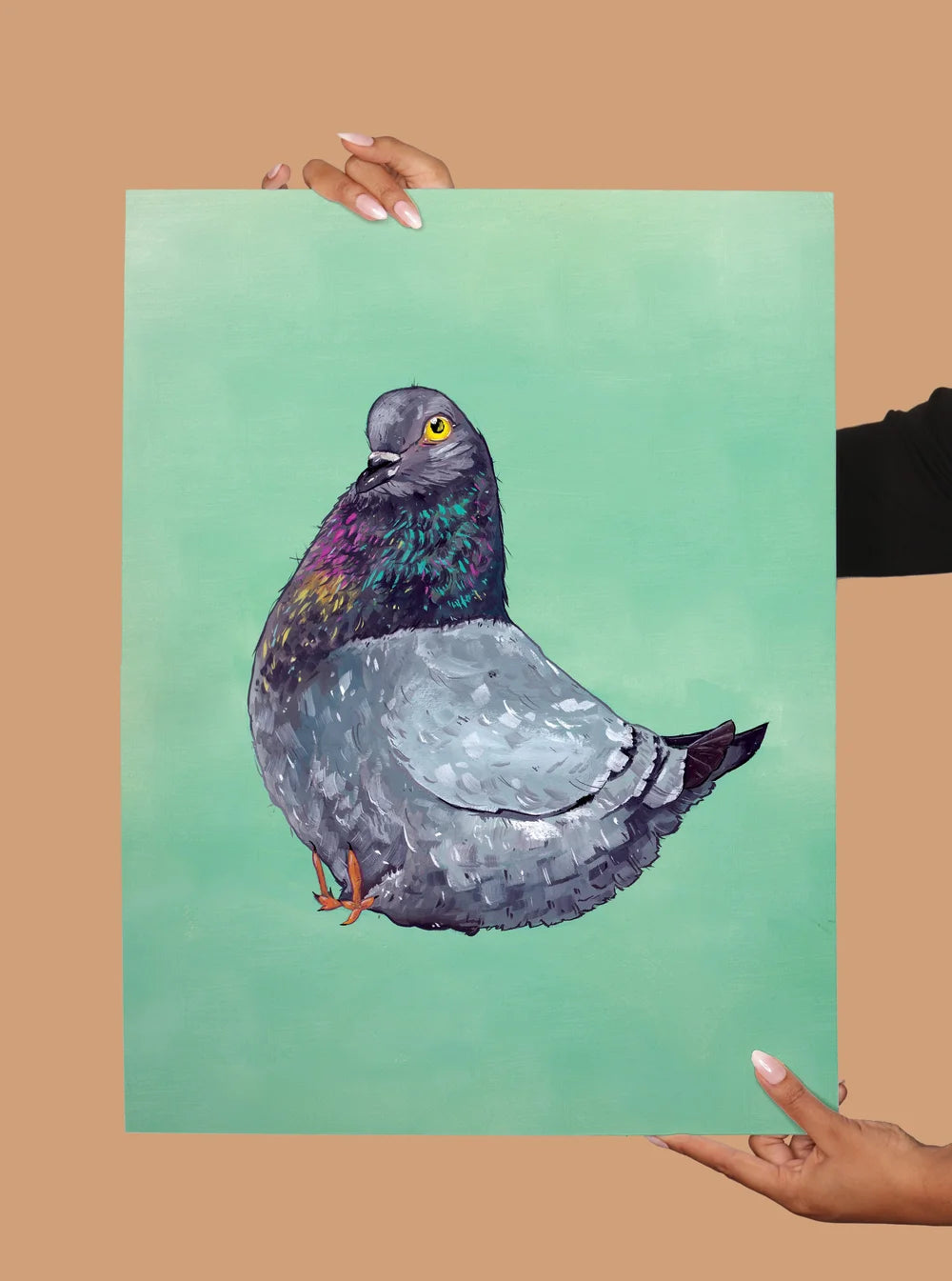 Minty Pigeon - Large Art Print
